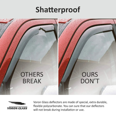 In Channel Rain Guards For Silverado 2500HD 3500HD Crew Cab 2020 Through 2026 Window Deflectors Vent Visors comparison of durability.