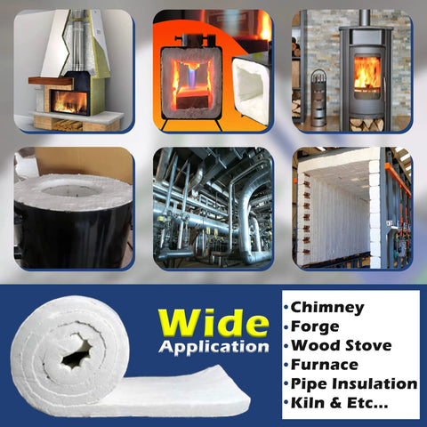 Ceramic fiber blanket insulation, 8# 2400F, 2 in x 24 in x 75 in roll for stove, furnace, kiln by Amazon