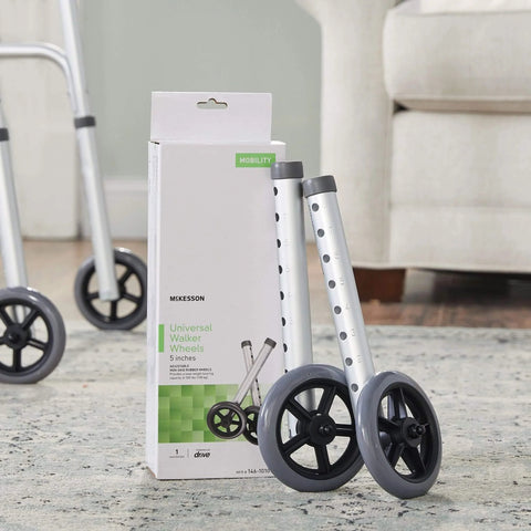 Lightweight 5 Inch Caster Wheels For Walkers Converts Traditional Walkers To Rolling Walkers No Tool Required Install