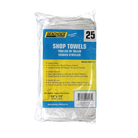 Industrial Strength Shop Towels Bag Of 25 12 By 13 Inch Heavy Duty Reusable Cleaning Towels For Grime Dirt Oil And Grease Cleanup
