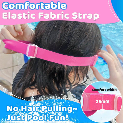 Kids Swim Goggles 2 Pack With No Hair Pulling Comfort Fabric Strap For Ages 3 To 14 Kid Friendly Anti Fog And UV Protection