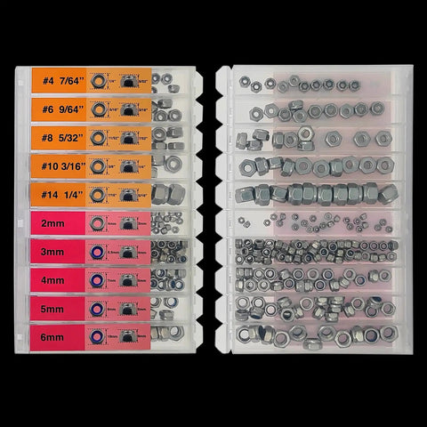 Gotta Have This Nylon Insert Lock Nut Kit With 180 Pieces Dual Scale Metric And Imperial Nuts In Stainless Steel 304 Compartments