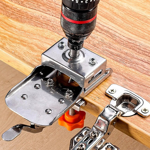 35mm Hinge Boring Hole Opener for Woodworking Drilling Guide Locator with Triangle Edged Hinge Opener Stainless Steel Hole Puncher