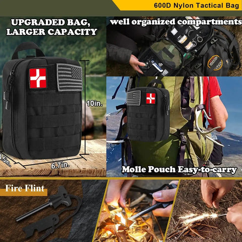 318 Piece Emergency Survival Kit With Comprehensive Survival Gear And First Aid Supplies for Vehicle Travel