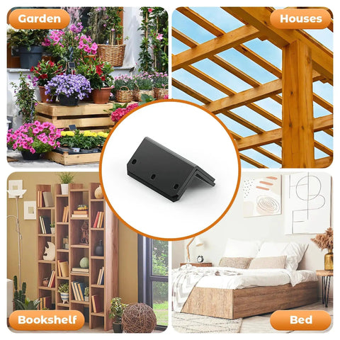 Heavy Duty 2x4 L Shaped Corner Brackets With Holes, 90 Degree Galvanized Right Angle Braces For Wood Furniture And Raised Garden Beds