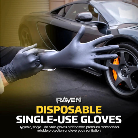 7 Mil Powder Free Nitrile Disposable Gloves XL Latex Free Chemical and Puncture Resistant With Textured Grip For Automotive