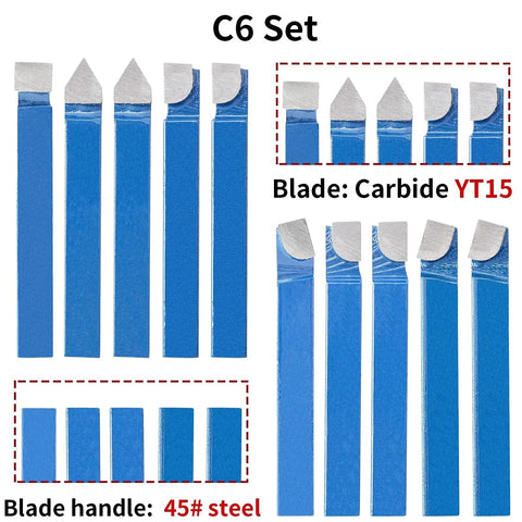 Metal Lathe Tooling Set With Ten Carbide Tip Cutters For Precision Turning Boring And Chamfering On Metal Lathe One Quarter Inch Shank