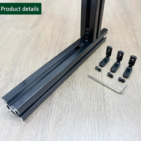 Corner bracket assembly with screws and wrench from 30 Sets 2020 Aluminum Extrusion Hardware Connectors with 62 T Nuts.
