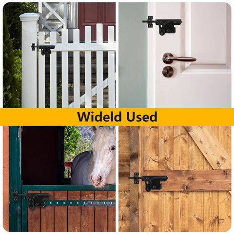 Heavy Duty Slide Bolt Gate Latch With Padlock Hole used on gate, door, barn, and yard doors, showcasing rugged carbon steel construction.