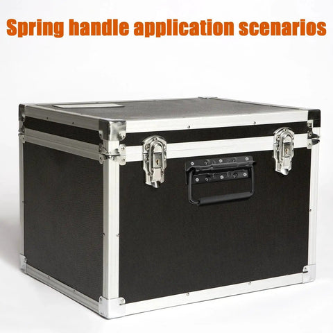 Premium Stainless Steel Toolbox Handles 4.99 Inches Heavy Duty Spring Loaded Case Handles With Baked Enamel Finish on equipment case