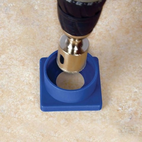 Xtreme Diamond Hole Saw Pro Grade Kit For Wet Drilling With Water Delivery System One And Three Eighths Inch Hole Size in use.