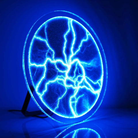 12 Inch Plasma Disc Light Plate With Dope Touch Responsive Glow, Music And Voice Activated Sensor, vibrant blue glow