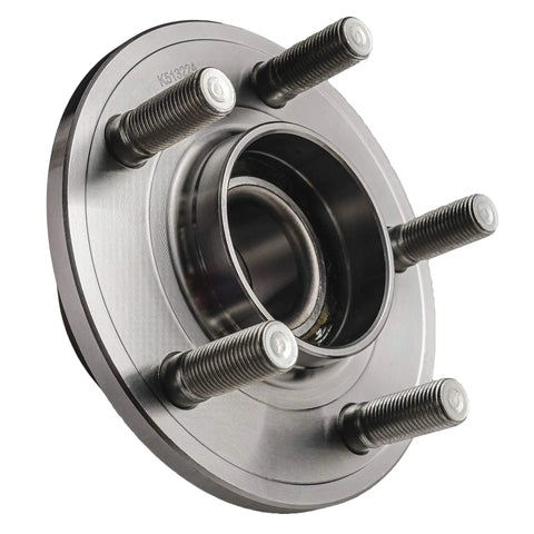 Close-up of Beefed Up 4 Piece Front And Rear Wheel Bearing Hub Assembly Kit for 2008 to 2014 Dodge Challenger and other models.