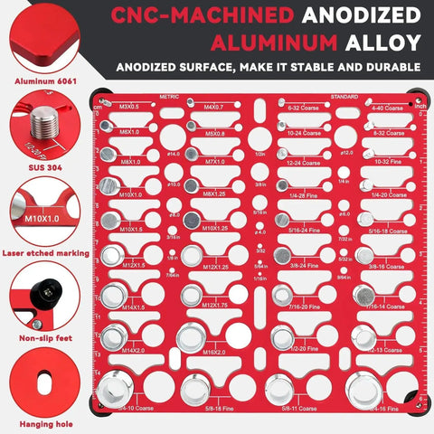 55 Thread Checker Kit For Nut And Bolt Size Finder With Standard And Metric Thread Gauges Including 20 Standard 16 Metric