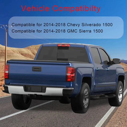 Chrome Rear Step Bumper For 2014 To 2018 Chevy Silverado GMC Sierra 1500 No Park on blue truck