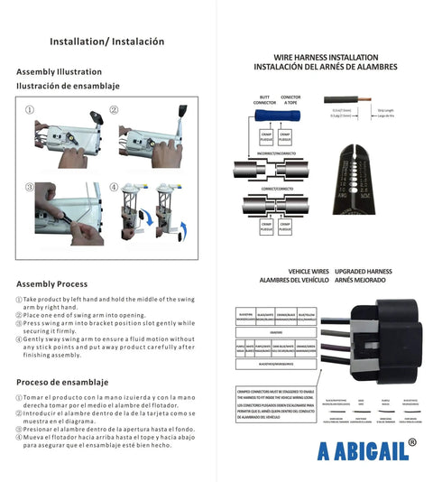 Installation guide and diagrams for vehicle wire harness assembly and process.