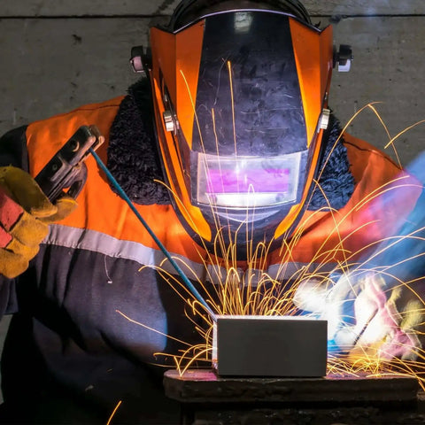 Welder using 20 Piece Aluminum Welding Plates 2 By 4 Inch One Eighth Inch Thick For TIG MIG Arc Welding Practice Sheets Heat Sink Blocks