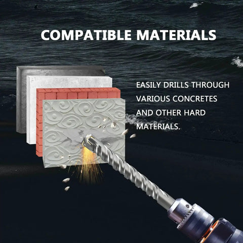 1 Inch Diameter 10.24 Inch SDS Plus Rotary Hammer Drill Bit For Masonry And Concrete Four Cut Design For Faster Drilling demonstration