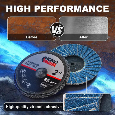 80 grit 2 Inch Flap Discs from 2 Inch Flap Discs Set For Die Grinder 50 Pack With One Quarter Inch Quick Change Holder