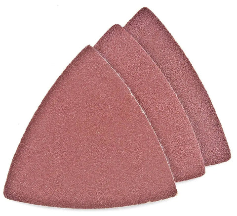 Hook and loop sandpaper system for quick changes, compatible with detail palm sander with palm grip and vacuum port for dust control