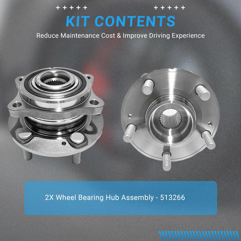 Front Or Rear Wheel Bearing Hub Assembly Direct Fit Replacement Drop In For Hyundai Santa Fe 2007 To 2020 Santa Fe Sport 2013 To 2018 Santa Fe XL Veracruz 2007 To 2012 And Kia Rondo Sorento Front Or Rear - two hub assemblies with pre-installed components