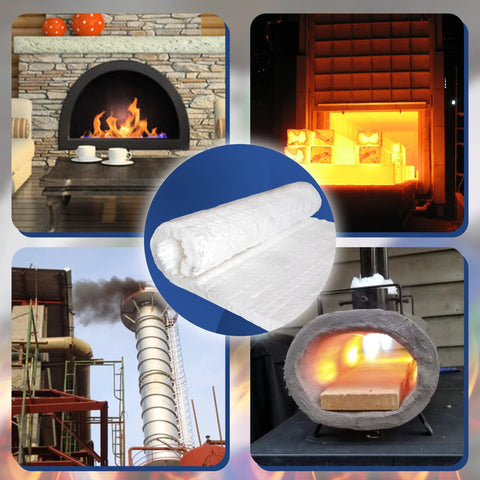 Ceramic fiber insulation blanket, white roll, 1 in thick x 24 in x 12 in, for kilns, furnaces, stoves