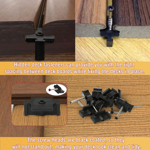 Hidden Deck Fasteners For Composite Decking With Stainless Steel Screws Universal Clips For Wood Framing installed