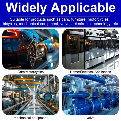 Widely applicable items: cars, appliances, mechanical equipment, valves. Suitable across multiple industries including electronics.