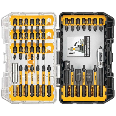 Impact Ready 40-Piece Screwdriver Bit Set With Storage Case For FlexTorq Impact Drivers See Through Lid Patented Bit Bar For Easy Bit Removal