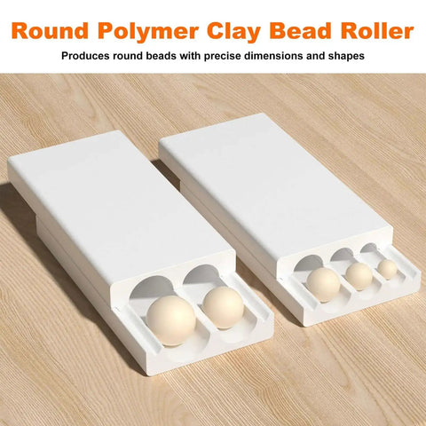 Round Shape Polymer Clay Bead Roller for DIY Jewelry, Bead Crafting Tool Set with multiple bead sizes in white plastic