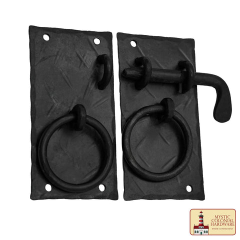 Colonial Style Iron Gate Latch Black Flip Latch Heavy Duty Cast Iron Drop Latch For Barns Sheds Cabinets Shutters And Privacy Doors Antique Door Hardware Replacement Durable Black Finish Easy Install