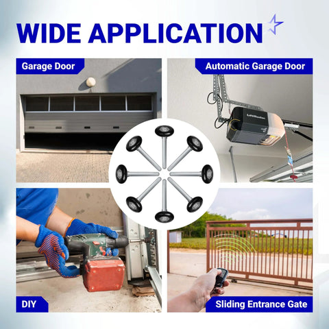 24 Pack 1.8 Inch Nylon Garage Door Rollers With 4.7 Inch Stem 6200ZZ Sealed Bearing Eight Ball Design in various applications