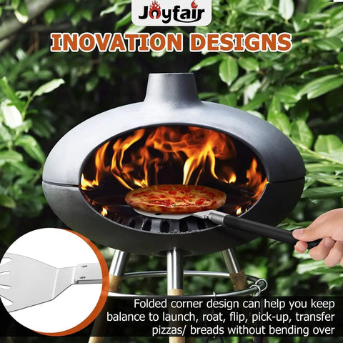 9 Inch Perforated Pizza Peel Turning Paddle With Extra Long Detachable Handle For Rotating Sliding Pizza Heavy Gauge Stainless Steel
