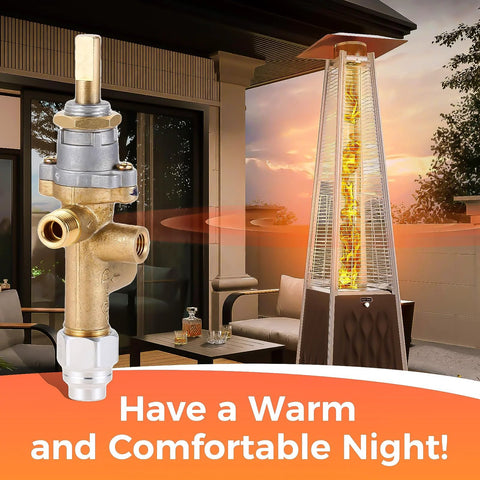 Lemfema propane gas patio heater repair kit with main control valve and pilot port, brass fittings.