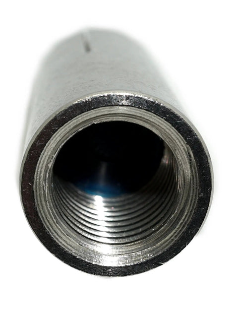 Drop In Concrete Anchor One Half Inch Inside Diameter One Half Inch Thirteen Thread Zinc Plated With Setting Tool Flush Mount For Solid Concrete Indoor Use Ideal For Dry Indoor Applications Carbon Steel Fifty Per Box, showing close-up of anchor threads.
