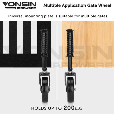 Heavy Duty Spring Loaded Gate Caster With 4 Inch Wheels, 360 Swivel Drag Wheels For Wooden And Metal Gates, Anti Sag Kit