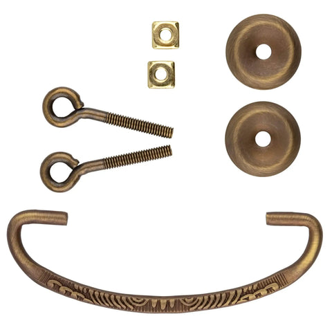 Classic Aged Brass Drawer Bail Pull With Three Inch Centers For Antique Cabinets And Dresser Drawers, Traditional Reproduction Furniture Hardware