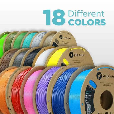 Multicolor 3D printing filament spools in various colors by Polymaker