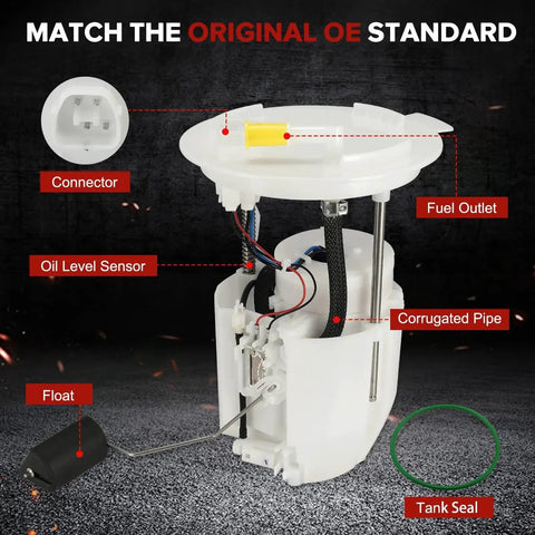 Plug-And-Play Electric Fuel Pump Module Assembly For 2007-2010 Edge And Lincoln MKX 3.5L V6 Replacement With Carbon Commutator Tech