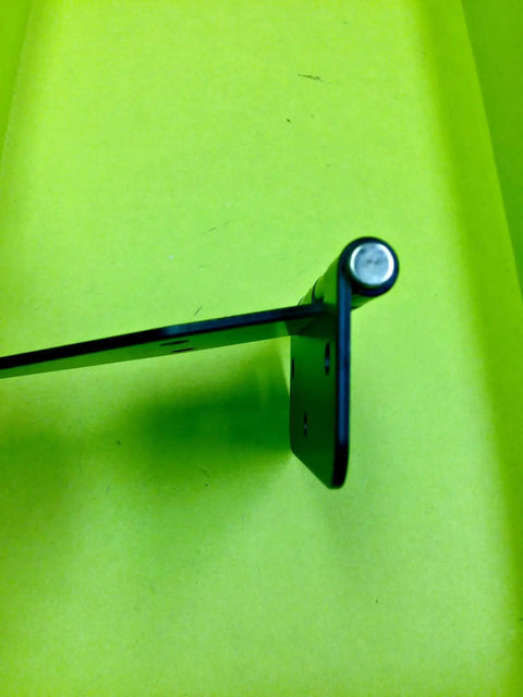 Side view of Rugged Black Flat Leaf Hinge For Heavy Doors And Truck Cabinets, 180 Degree Swing, Beefy Heavy Duty Steel, Flush Mount, Model 599.6.2