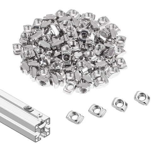 100 Pcs M8 T Slot Nuts Hammer Head Fasteners For 4040 Aluminum Profiles Nickel Plated Carbon Steel Rust Resistant Set