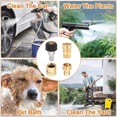 16 Pack Pressure Washer Quick Connect Fittings Kit With M22 To 3/8 And 1/2 Quick Connect Adapters for car wash, pet bath, watering plants
