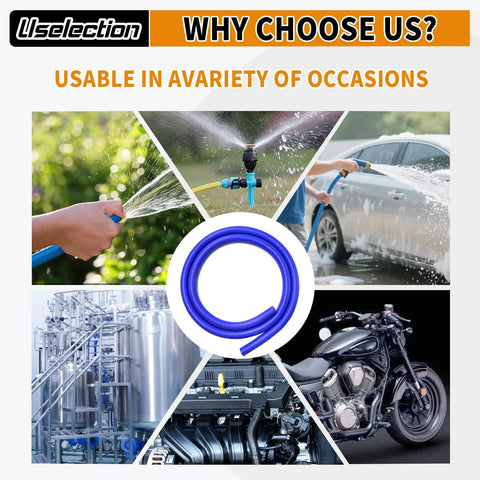 Blue silicone heater hose, 1/2 in ID x 5 ft, reinforced high-temp coolant/radiator vacuum line, 4 mm thick