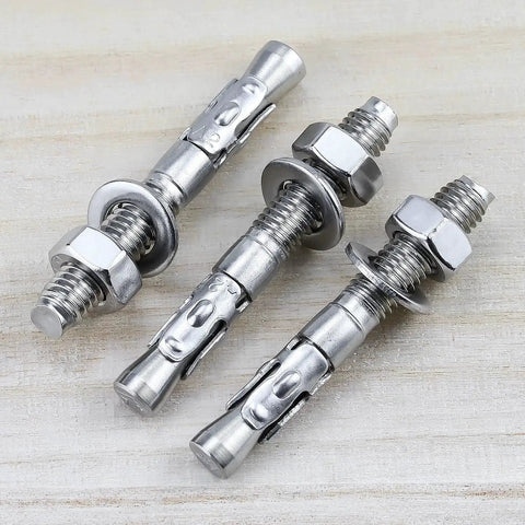 12 Pack M6 1.0 By 60mm Wedge Anchors Stainless Steel 304 Grade 18 8 Concrete Anchor For Heavy Duty Outdoor Marine Use