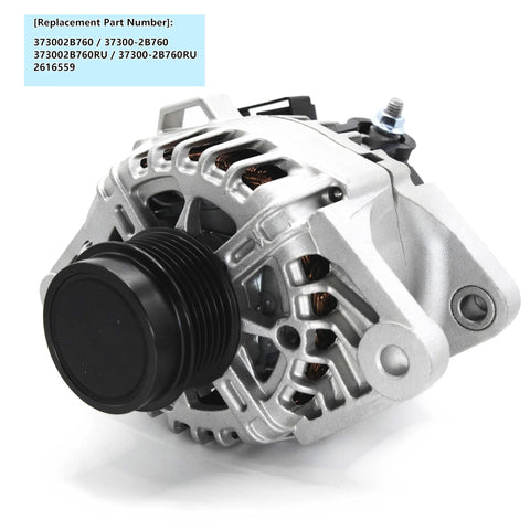 Drop In Alternator Replacement For Hyundai Veloster 1.6L 2015 To 2017 And Kia Soul 1.6L 2013 To 2016 Rio 1.6L 2014 To 2017 Forte5 1.6L 2014 To 2016 Forte Koup 1.6L 2014 To 2016 373002B760 37300-2B760 side view