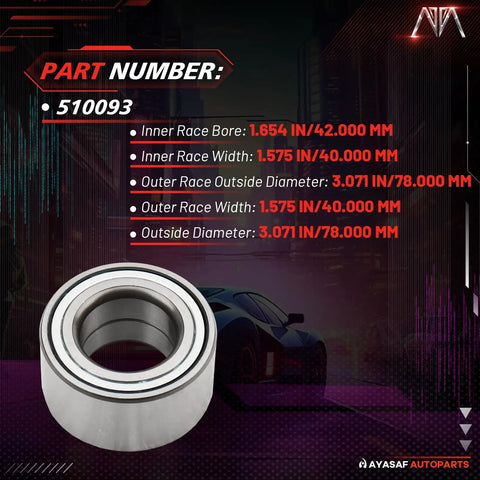 Killer Front Wheel Bearing Hub Assembly For Hyundai Elantra 2007 To 2016 And Kia Forte 2010 To 2016 And Forte Koup 2011 To 2013 Exact Fit OE Quality Induction Hardened For A Smooth Ride And Long Lasting Durability with specifications listed on display.