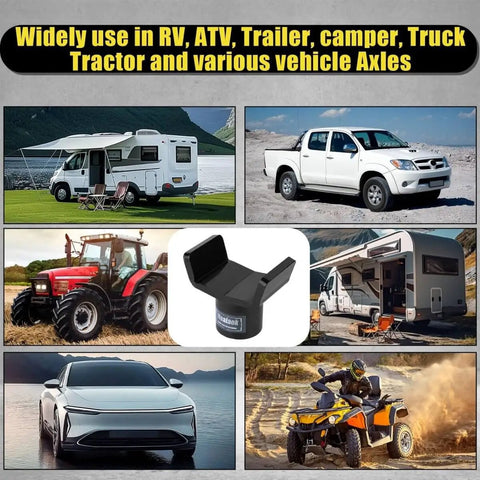 Beefy Heavy Duty Bottle Jack Adapter For 12 Ton And 20 Ton Jacks, fits vehicles like RV, truck, ATV, shown in multiple scenarios
