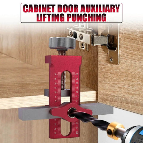2 In 1 Cabinet Door Mounting Jig With Quick Edge Positioner, Adjustable Install Positioner And Dual 0 To 30 Scale on cabinet
