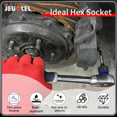 14mm Hex Impact Socket H14 One Half Inch Drive Lengthened Chromium Molybdenum Steel Allen Socket for electric ratchets in use