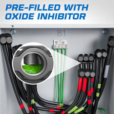 OHLECTRIC 4-pack insulated wire connectors, 3-port single-side entry for 4–14 AWG, pre-filled with oxide inhibitor
